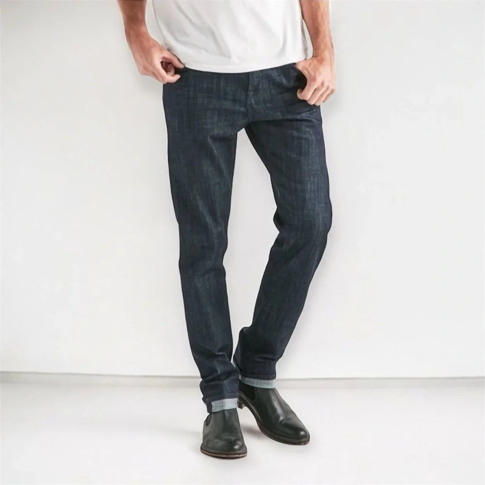Lucky Brand Dark Wash 1 Authentic Skinny Straight Button Fly Jeans Size 33 X 32